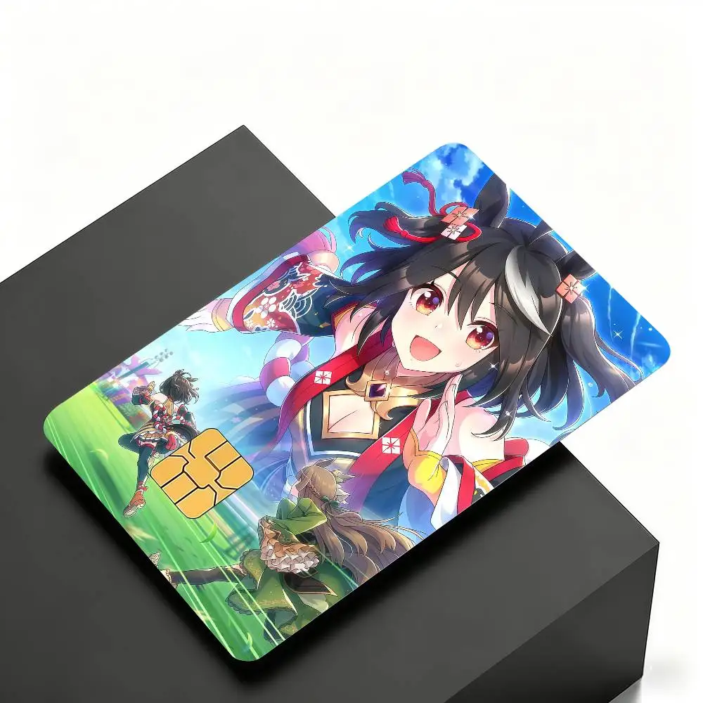Anime Uma Musume Pretty Derby Credit Skin Cover Card Stickers 4PCS Film Bus Pass Front Decoration Bank Debit Waterproof
