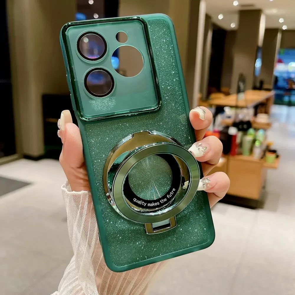 Anti-Shock Ring Holder TPU Protect Cover For infinix Note 40 Pro Plus X HOT 50I 4G 5G Glitter Rugger Shockproof Armor Phone Case