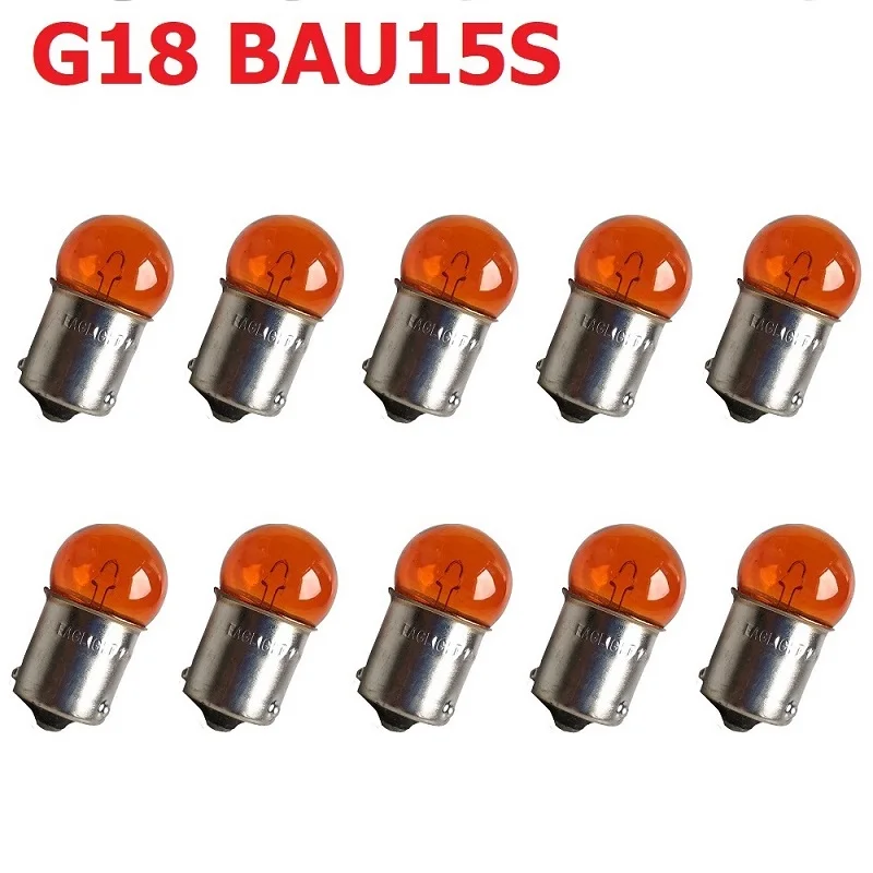 10pcs Motorcycle Led Lights G18 R5w R10W 12V Auto Brake Light Bulbs Equipment Indicator halogen Signal Lamp bulb