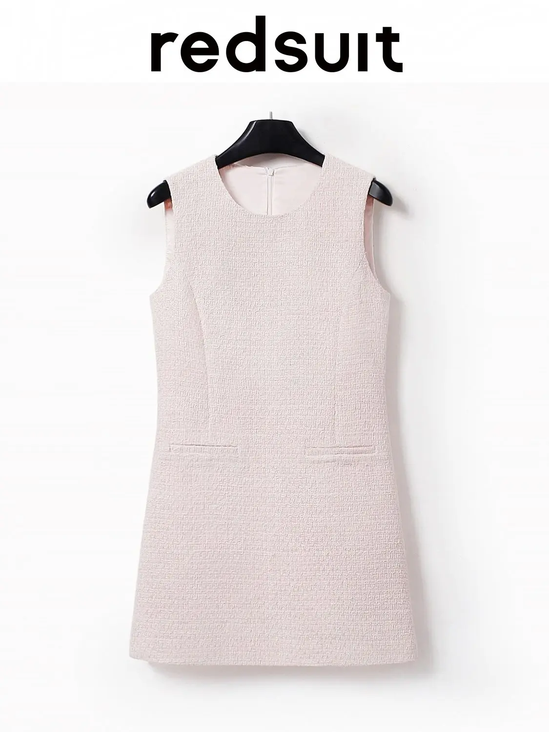 New Sweet fashionable pink sleeveless vest slimming round neck dress  custom size