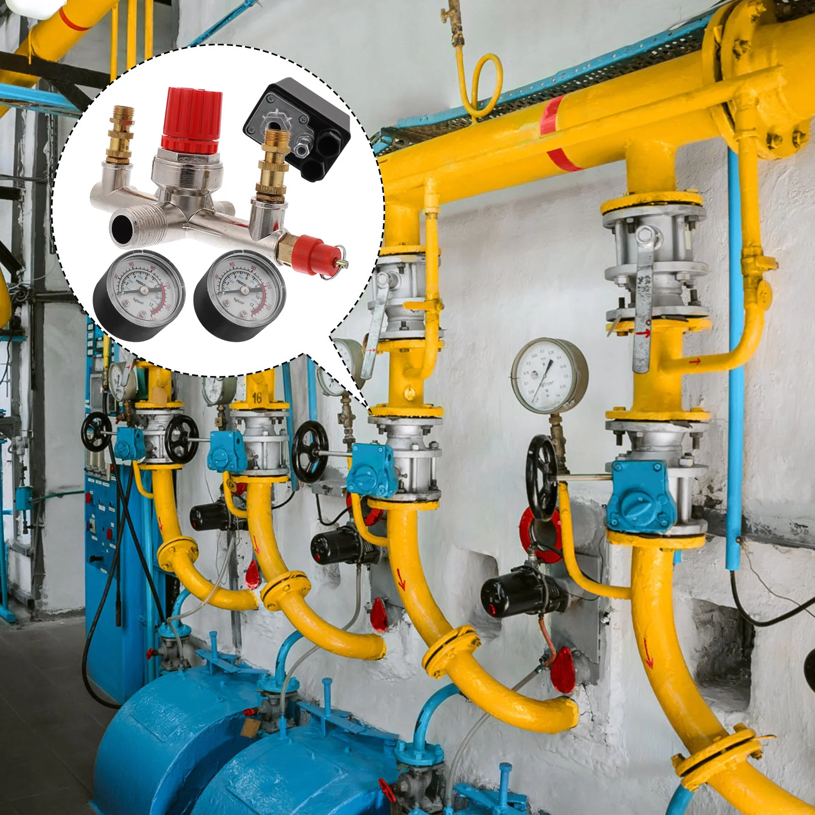 

175 Psi Air Pressure Regulator Control Switch Compressor Pump Gauge Compressors