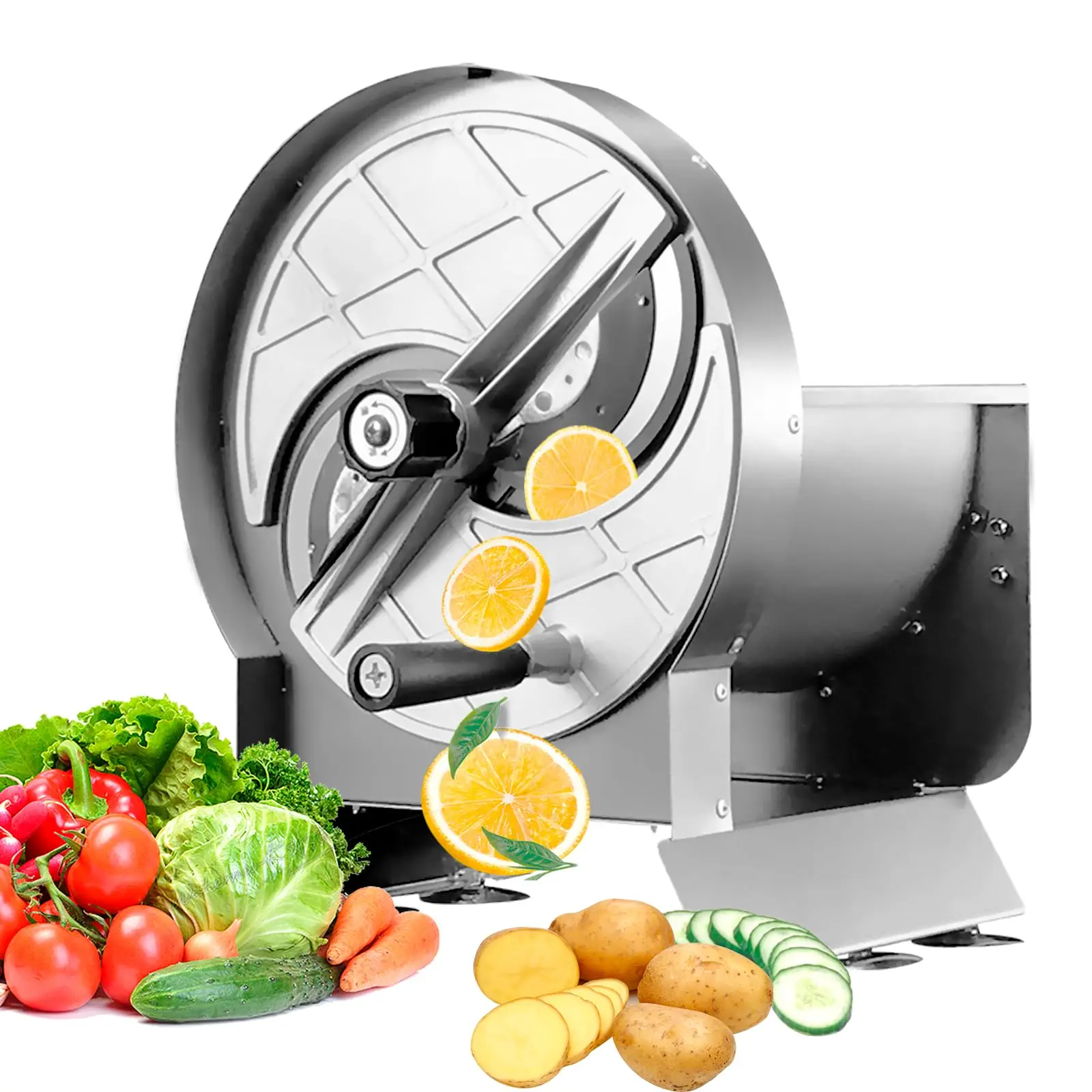 

Commercial Vegetable Slicer Stainless Steel Manual Fruit Slicer For Slicing Fruit Lemon Potatoes 0.2-10mm Adjustable Thickness