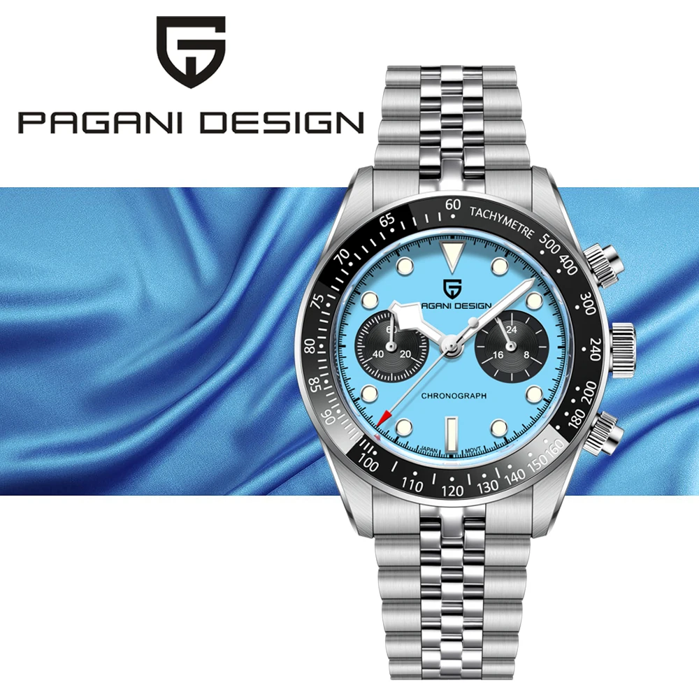 PAGANI DESIGN2025 New BB Panda Men's Watch Light Luxury Mechanical Stainless Steel Men's Waterproof Watch Sapphire VK34 Movement