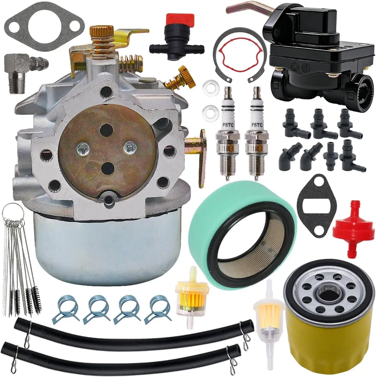 52-053-18 Carburetor with Fuel Pump Fit for Kohler Magnum KT17 KT18 KT19 MV18 MV20 M18 M20 Models Replaces #52-053-09 52-053-28