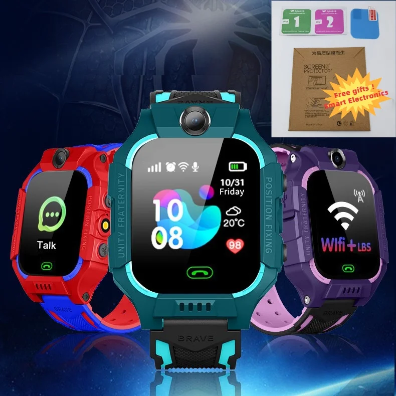 Kids Smart Watch Sim Card SOS Phone Call LBS Positioning Life Waterproof Flashlight Safety Zone Class Monitoring Children's Gift