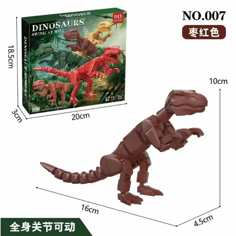 Lucky full-joint movable dinosaur 3D printed doll creative ornaments decompression boy toy model bag.