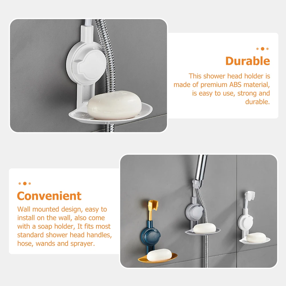 

Adjustablebathroom Shower Bracket Wall Mount Holder Shower Head Support White Abs Material Strong Load Bearing Non-Metal Soap