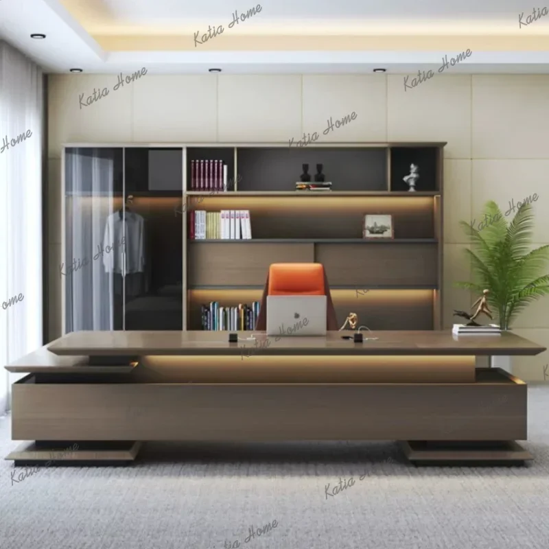Factory Direct Cabinet Designer Office Desk Wood Improvement Modern Items Office Desk Executive Reception Escrivaninha Para Quar