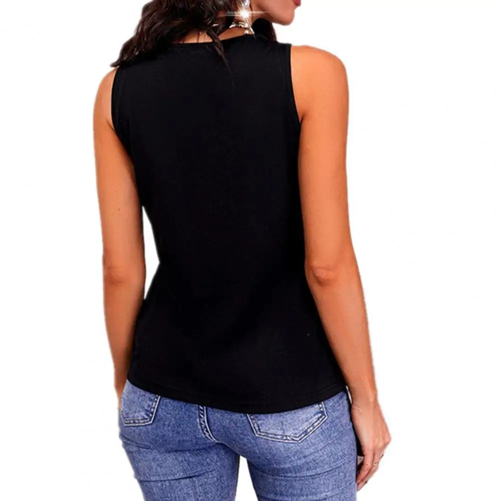 

New Women Fashion Summer Casual V Neck Solid Color Sleeveless Tops Basic Blouse Women For Daily Life Night Club Camisole