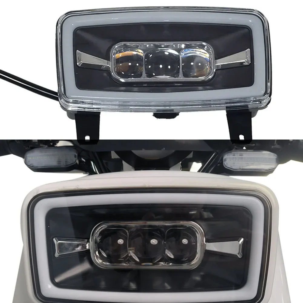 1pc Light Electric Vehicle Front Lamp Electric Bikes Colorful LED Headlight Motorcycle Built-in 3 Extra Large Lens Lamp Beads