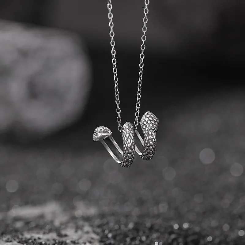 

TIMESWIND Ретро двуглавый кулон в виде змеи S925 Серебряное женское модное ожерелье с сертификатом