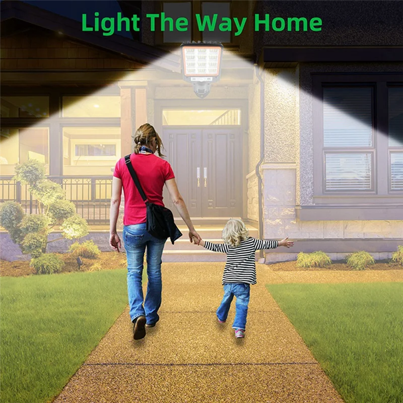 AF90-Solar Outdoor Lights-Motion Sensor Solar Powered Lights3 Modes-With Remote Control-Wall Security Lights