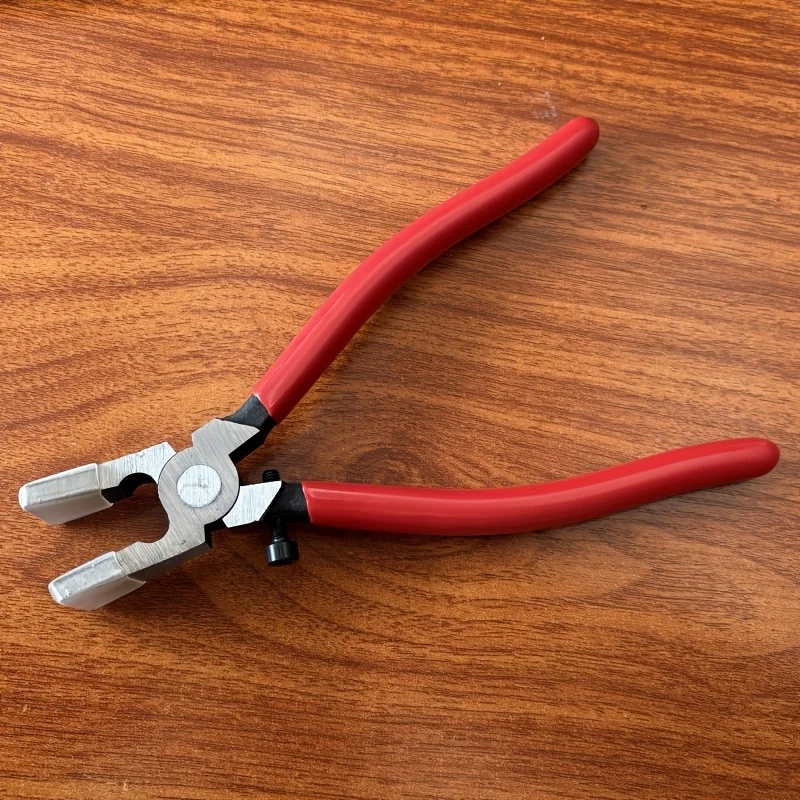 1-peca-de-alicate-para-vidro-8-polegadas-preto-vermelho-com-ponta-de-borracha-parafuso-ajustavel-boca-plana-resistente-adequado-para-vidro-colorido