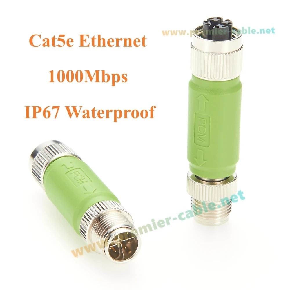 Profinet M12 X Code 8 Pin Male to Female Inline Joiner 1Gbps Cat5e Ethernet Gigabit Network Shield Coupler for Automation, Robot