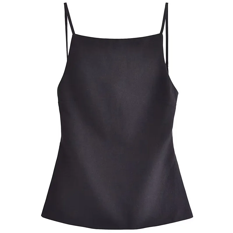 HXAO White Off Shoulder Top Women Thin Straps Backless Bandage Tube Tops Sexys Black Sleeveless Tank Tops Basic Tops Woman 2024