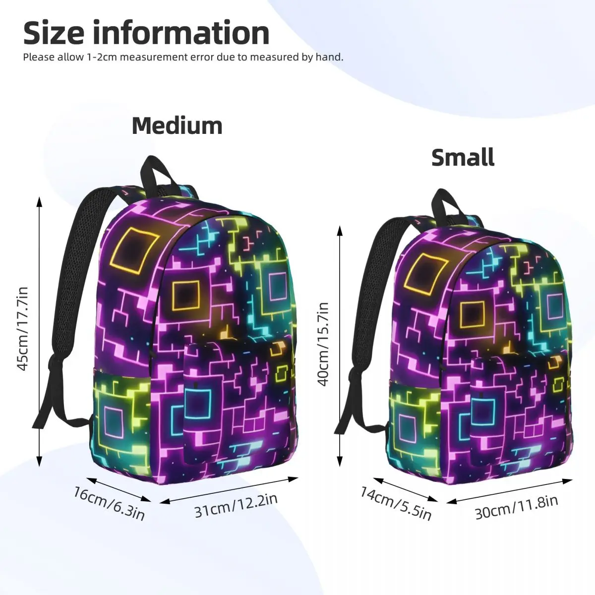 Mochila cubo geométrico Gaming Dash para preescolar, guardería, escuela, estudiante, Bookbag, niño, niña, niños, al aire libre