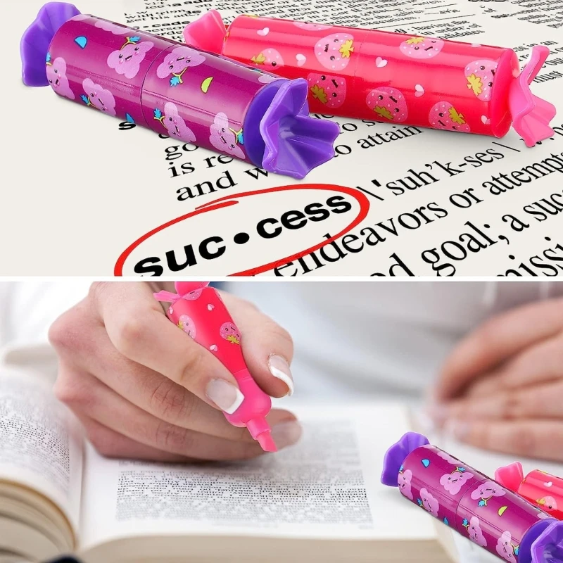 ปากกามาร์กเกอร์ปลายสิ่วปากกาเน้นข้อความสำหรับไดอารี่โปสเตอร์ภาพวาดวันเกิดปาร์ตี้ขนม