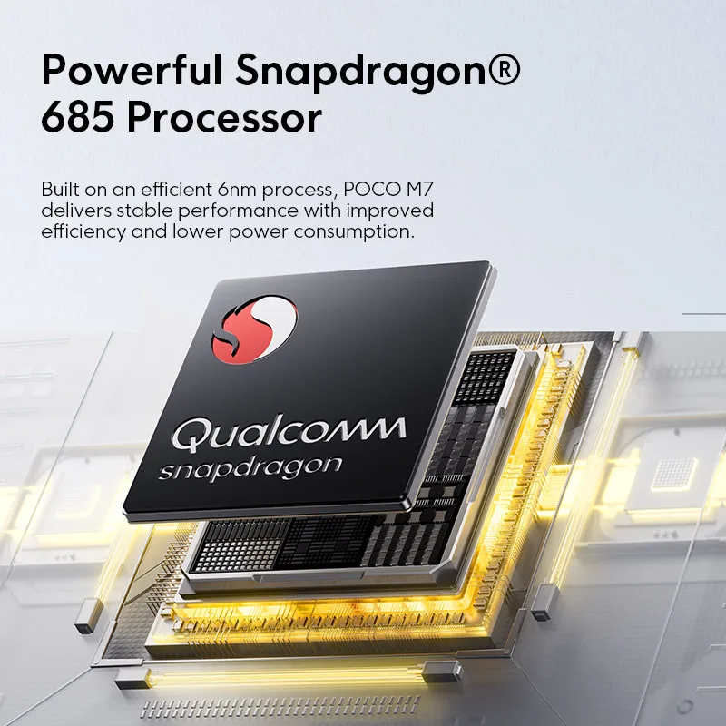 هاتف ذكي POCO M7 الإصدار العالمي بسعة 128 جيجابايت/256 جيجابايت بطارية سنابدراجون 685 7000 مللي أمبير في الساعة غامرة 6.9 بوصة FHD + شاشة 33 وات شحن 50 ميجابكسل NFC #3