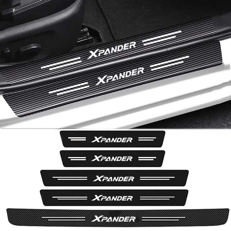 Carbon Fiber Car Decals for Mitsubishi Xpander 2024 Door Sill Trunk Protect Strip Threshold Anti Scratch Dirty Tape Accessories