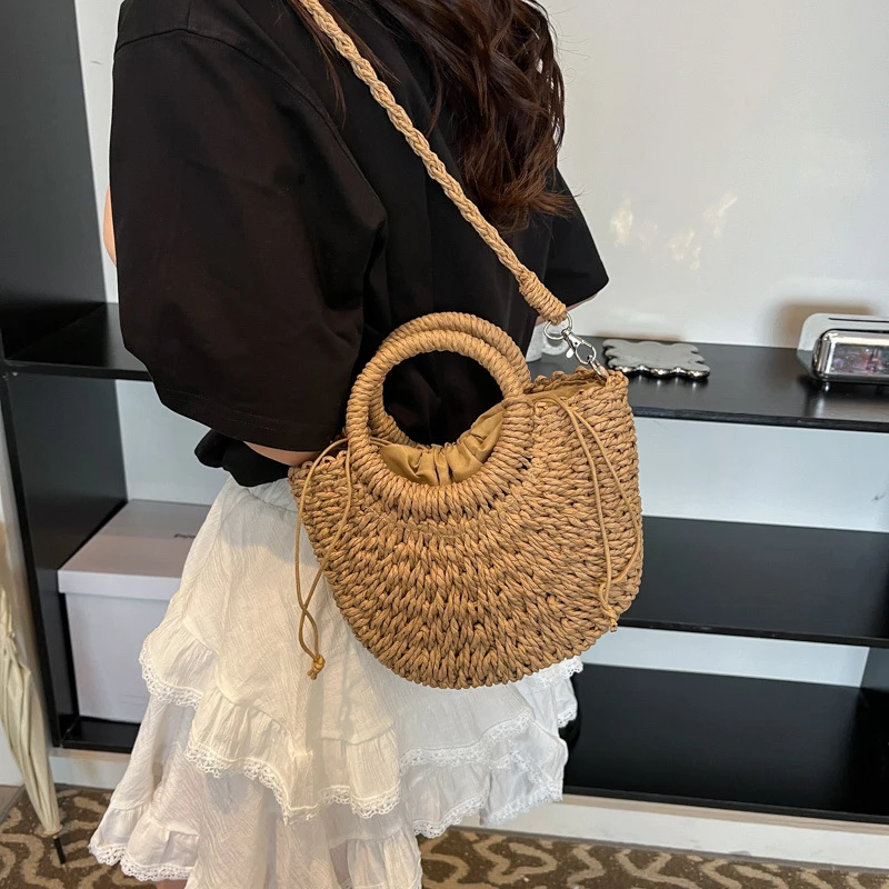 Bohemian Style Straw Handbag High Quality Multi-functional Shopping Bag Suitable For Travel and Vacation