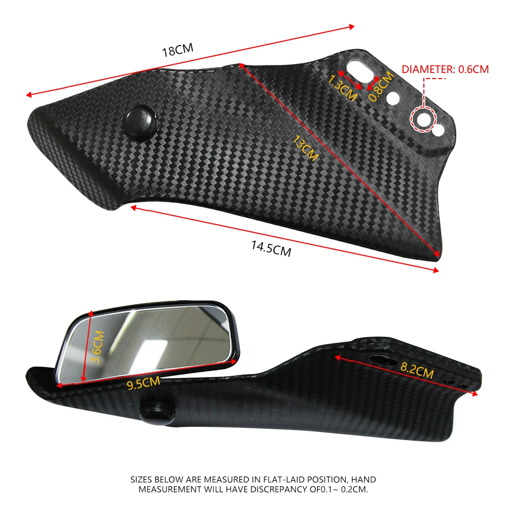 Motorcycle Rearview Mirrors for Kawasaki Ninja 250 300 400 650 ZX-6R ZX-10R Rotating Fixed Windscreen Reverse Mirror Side Mirror