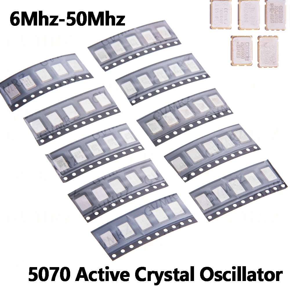 5PCS 5*7 5070 Active Crystal Oscillator SMD OSC 6Mhz 10Mhz 12Mhz 16Mhz 20Mhz 24Mhz 7050 New Crystal Oscillator 4PIN