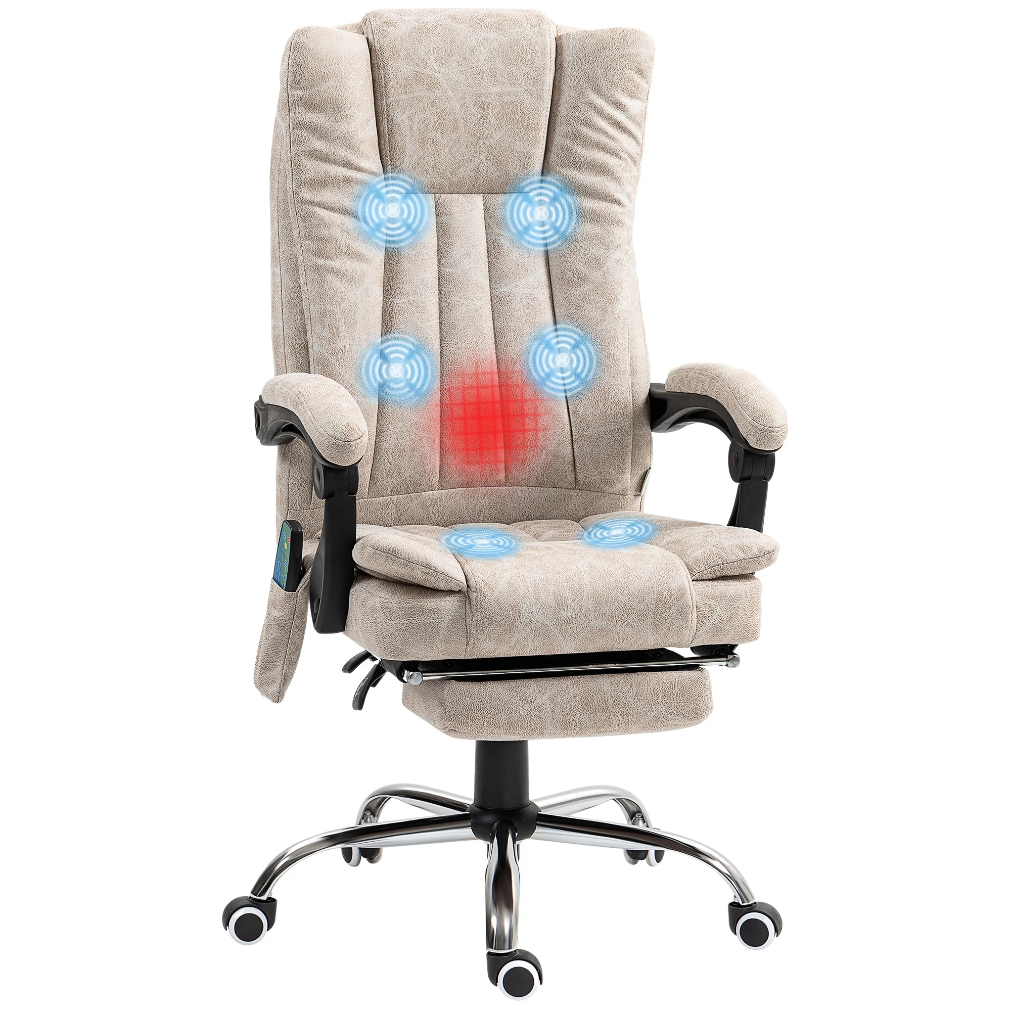 Vinsetto reclining massage chair with 6 points massage cream