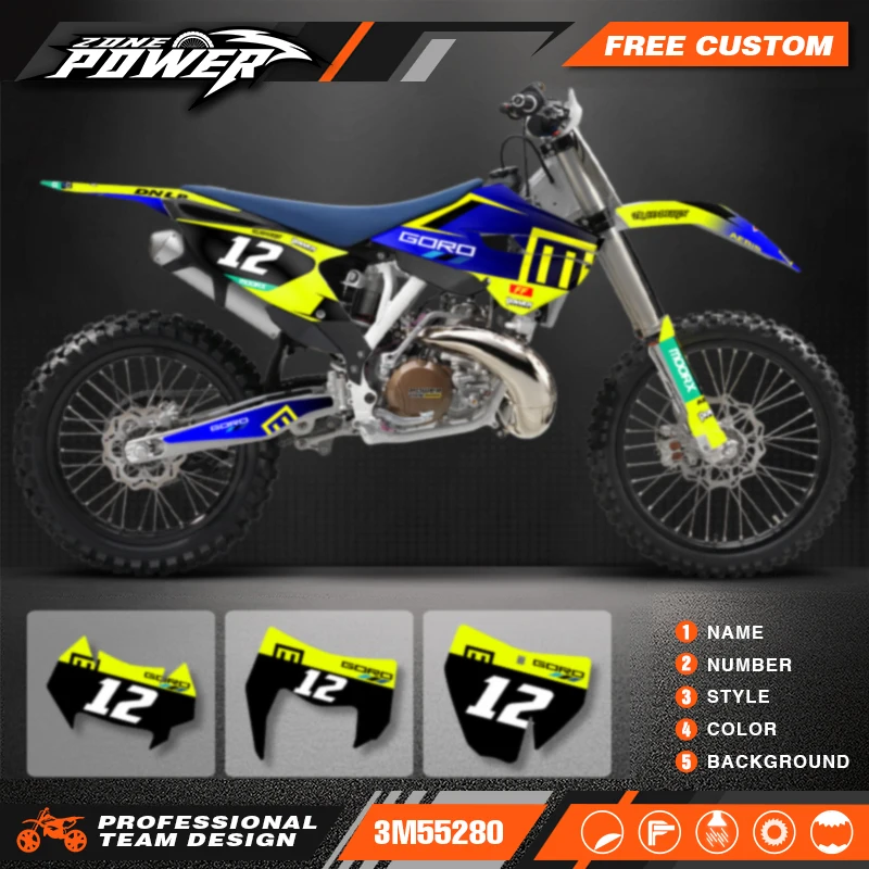 

Powerzone Motorcycle Graphics background Decals Sticker Kits for Husqvarna TC FC 2014 2015 TE FE 2014 2015 2016 125-450cc 12