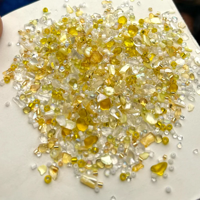 

Wholesale! Crystal Broken Stone Nail Art Irregular Starry Sky Glitter Flowing Linen Nail Decoration Filling 1kg/bag
