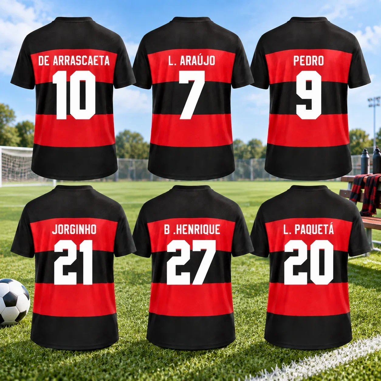 Camisa Flamengo 2026/27 Retro Fußball Unisex 3D, Atmungsaktives Sporttrikot Kurzarm Schnelltrocknend Lässiges Fan-Trikot – Detail 5