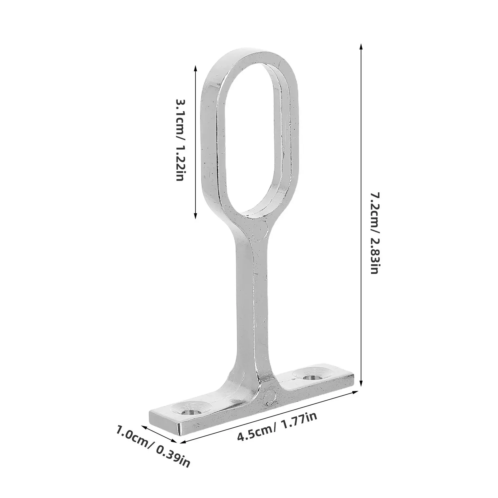 2pcs Stainless Steel Oval Closet Rod Center Support Brackets, Base-Mount Wardrobe Rail Holders, Cabinet Hanging Bar Holder