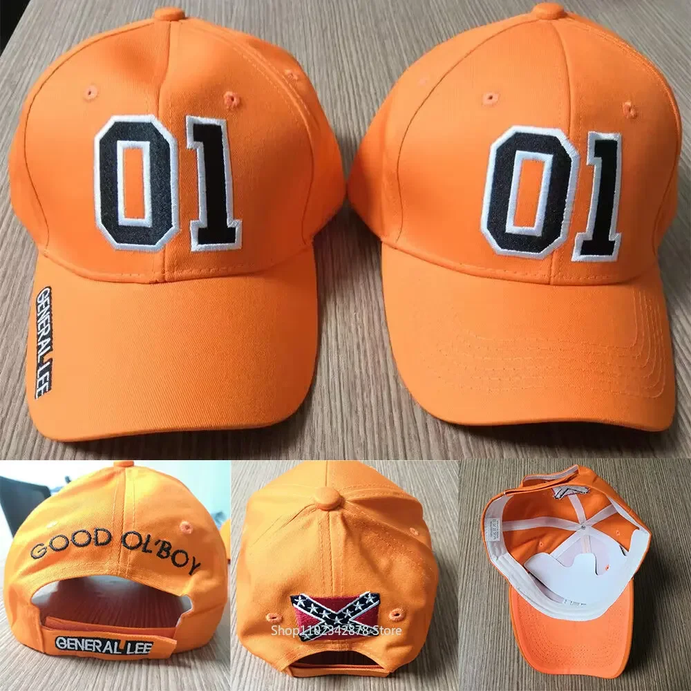 General Lee 01 Embroidered Hats Cosplay Orange Baseball Caps Good OL' Boy Dukes Adjustable Sun Hats Birthday Gift Party Dress Up