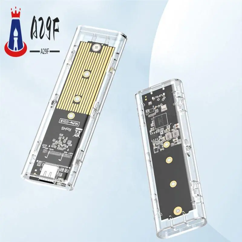 

A29F-M.2 NGFF SATA Корпус SSD с двумя протоколами Прозрачный USB Type C 10 Гбит/с PCI-E M2 SSD Прозрачный внешний корпус Коробка для жесткого диска