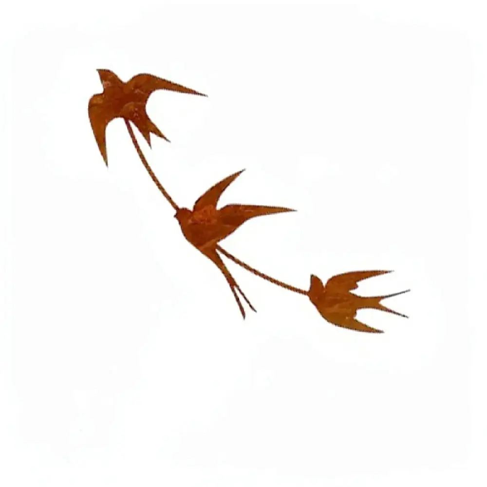 Rustic Metal Swallow Wall Decorations Set Vintage Iron Bird Statues For Outdoor Garden Patio Fence Yard Home Hanging Art