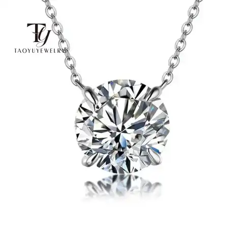 Moissanite Dia 6.5mm 0.5-5CT Woman Pendant Sier Necklace For Women Chains Party Bridal Fine Jewelry 925sterling Silver Necklace