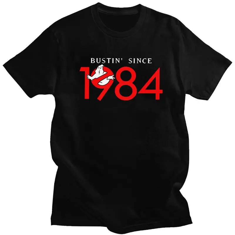 Bustin Since 1984 Ghostbusters Tshirts for Men Short Sleeves T Shirt Supernatural Ghost Movie T-shirts Slim Fit 100% Cotton Tees