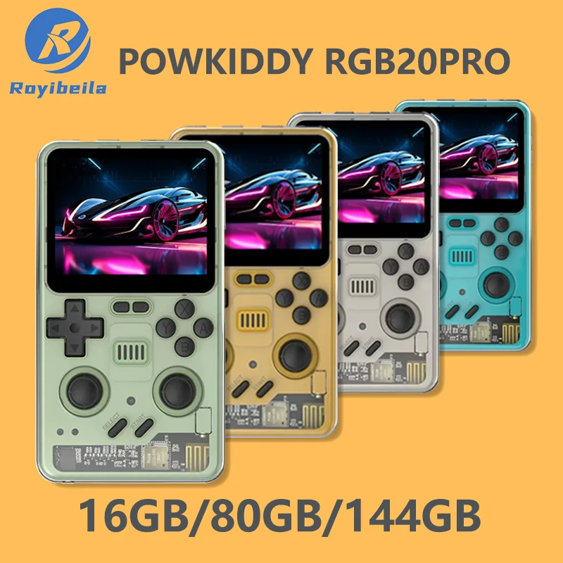 RGB20PRO Retro Pocket Handheld Gaming Console 3.2-inch IPS Screen Built-in WiFi 2.4G + Bluetooth Linux System Children's Gifts