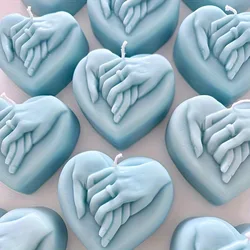 Hand in Hand Soap Molds Heart Silicone Resin Mould for DIY Valentine's Day Homemade Soap Candle Making Polymer Clay Craft