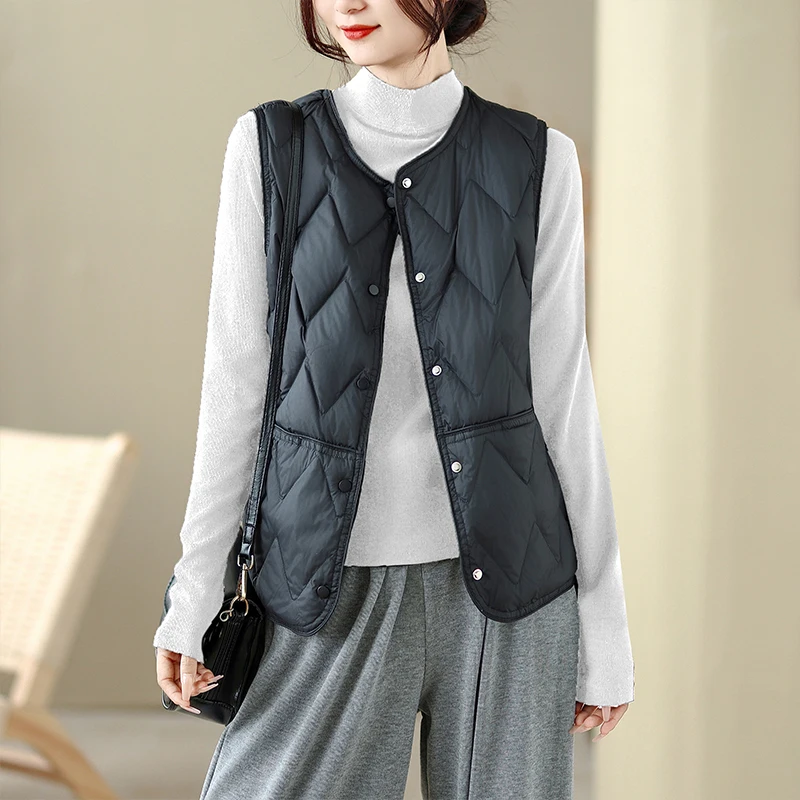 

Легкий или хлопковый жилет, женский модный внутренний жакет, тонкий размер, внутренняя одежда, верхняя одежда, новинка зимы, чистый цвет