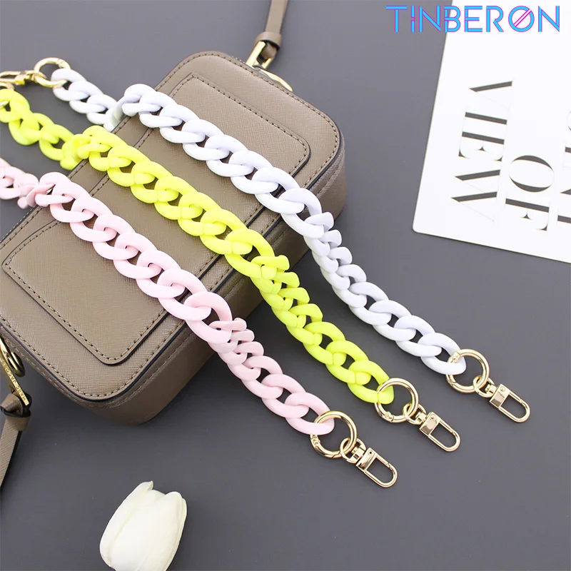 TINBERON Colorful Acrylic Resin Bag Strap for Shoulder Bags Handbag Handle Chain Strap Detachable Belts Straps Bag Accessories