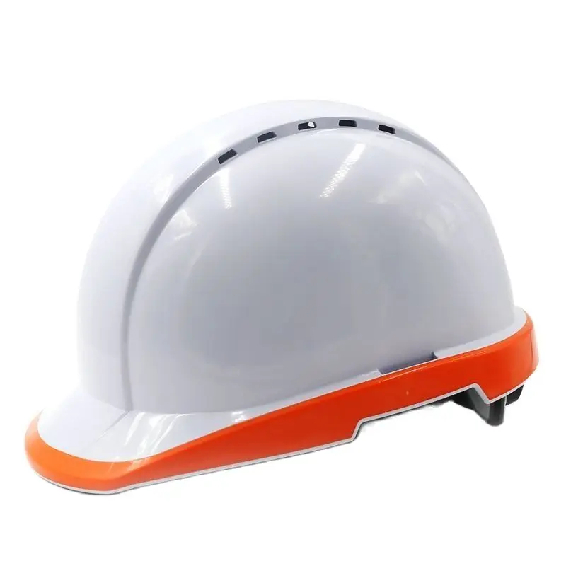 Vented Safety Hard Hat, Work Climbing Helmet, Adjustable Headband, Impact Resistance, Fluorescent Yellow/Orange for Worker