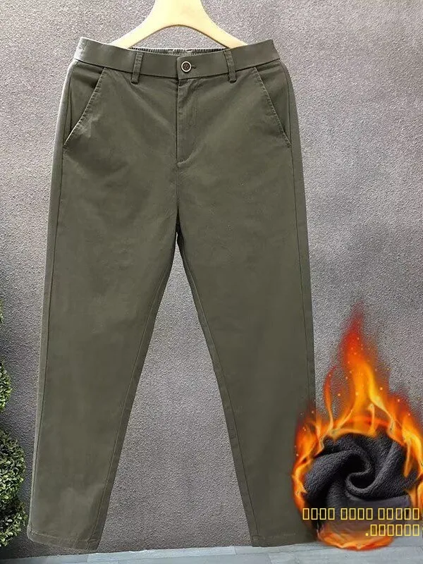 

Military een Men's Casual Pants 2025 New Sle Autumn Winter Elastic Busin Slim Straight Cotton Wear Resistant Fce Li...