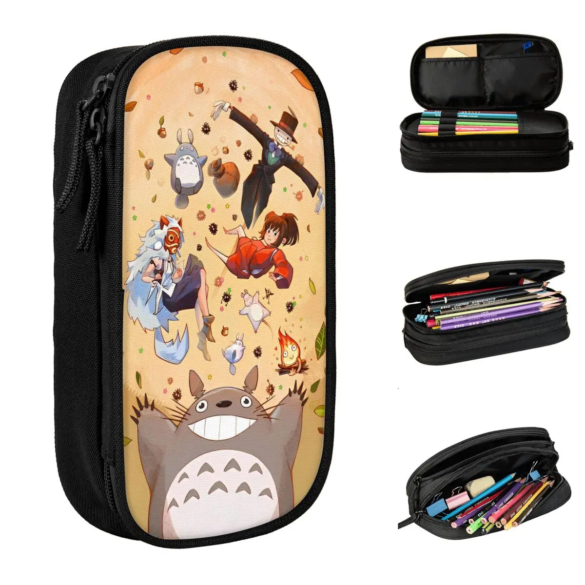 T-TotoroS Movie Pencil Cases New Cartoon Anime Pen Holder Pencil Bags Kids Large Storage School Supplies Cosmetic Pencilcases