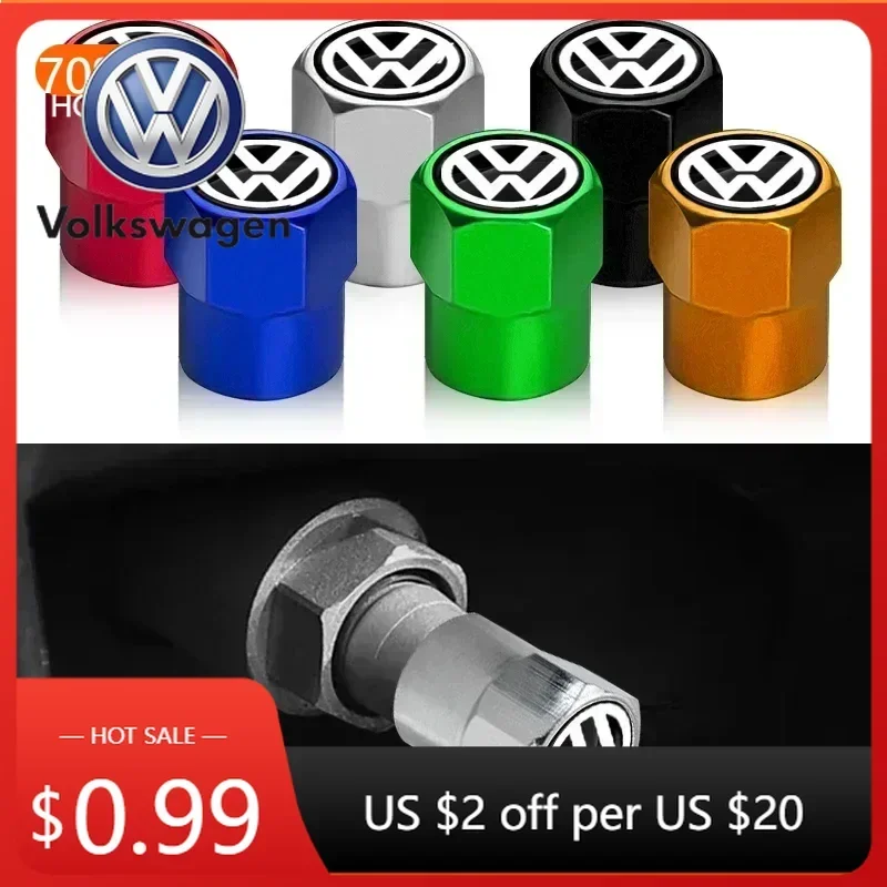 

For VOLKSWAGEN VW GTI B6 2025 Hot For Volkswagen 4pcs Aluminum Anti-theft Hexagonal Tire Valve Cap Accessories For Volkswagen Go