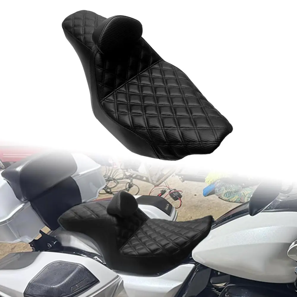 For Harley Touring Road Street Glide CVO Limited FLHXSE FLTRXSE Motorcycle 2-Up Driver Passenger Seat with Backrest Cushion