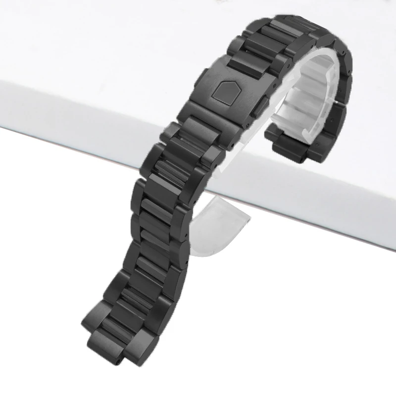 For Tag Heuer Calera Series Watch Accessories Band Steel Silver Black Bracelet Solid Stainless Steel Watch Strap 22mm 24mm