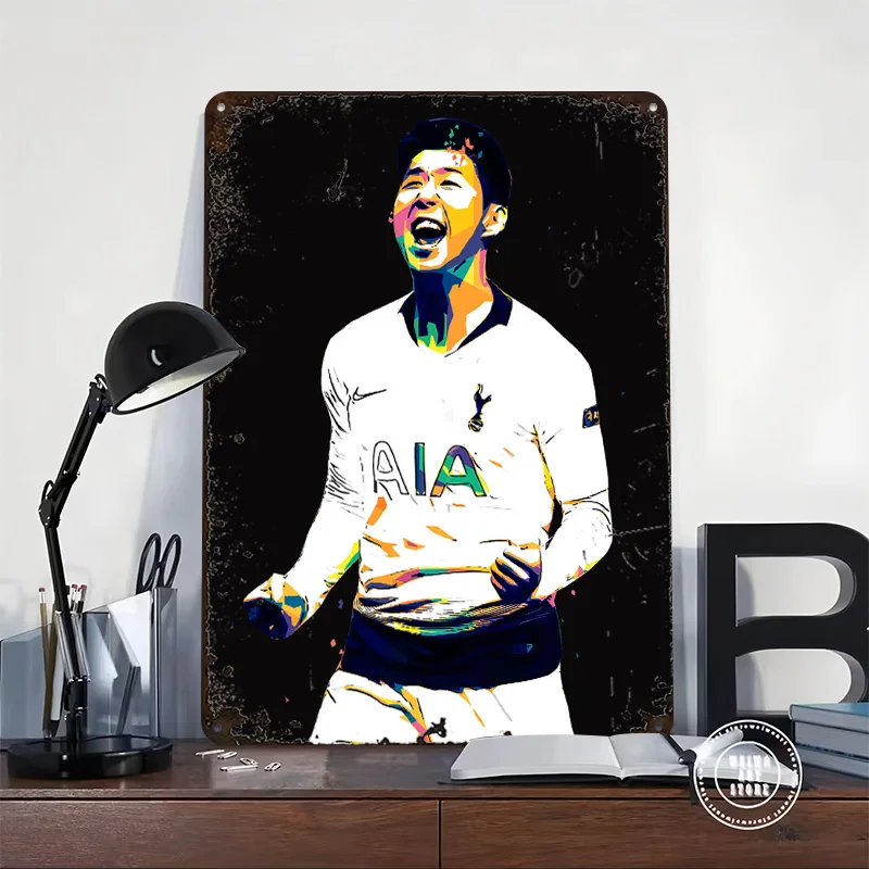 Son Heung Min Printed Poster Customized Wall Art Retro Vintage Metal Tin Signs for Bar Accessories Decoration Aesthetic House