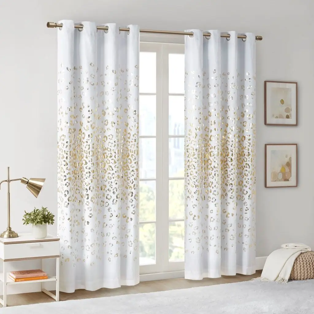 

Grommet Top Metallic Animal Printed Total Blackout Curtain(Only 1 Pc Panel)