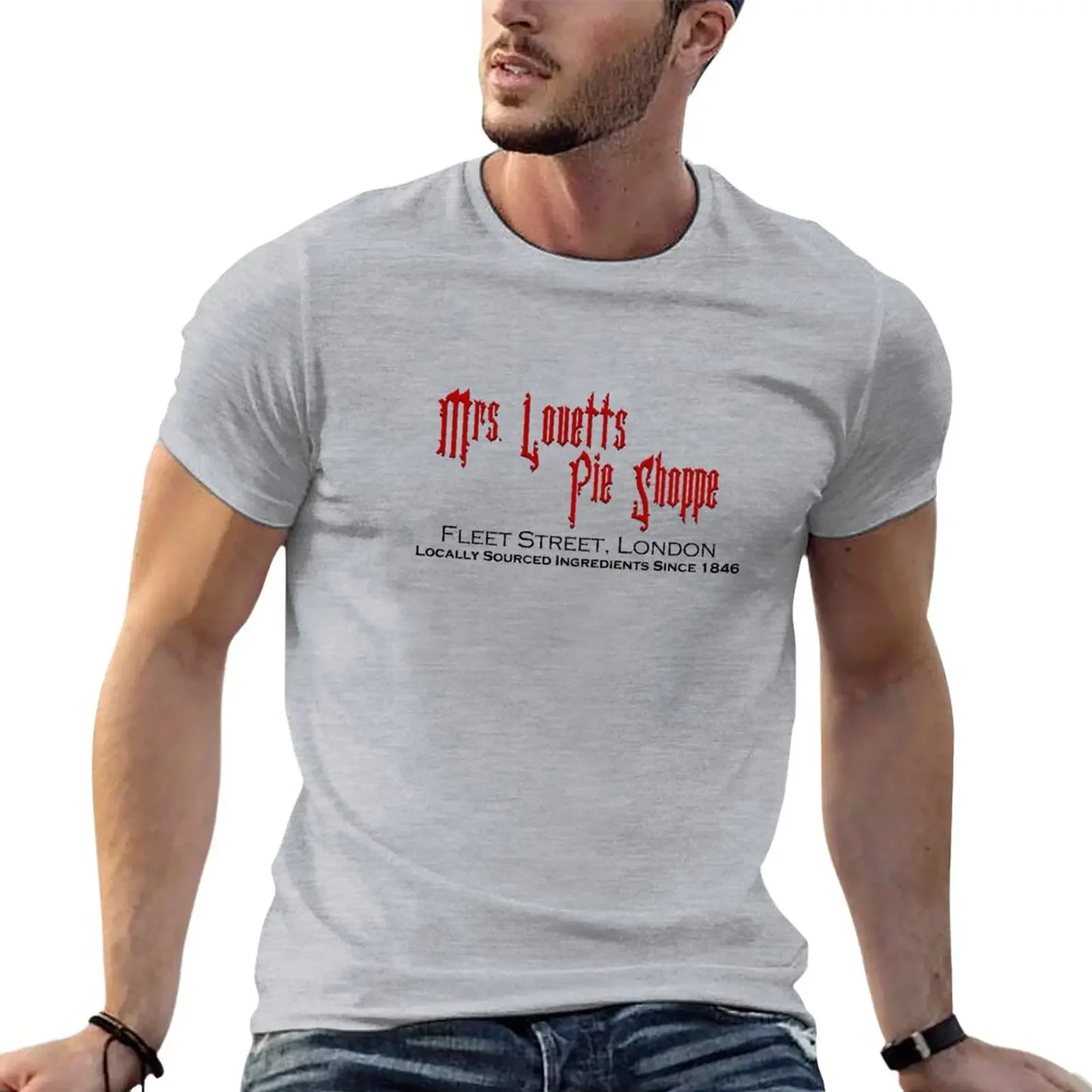 

New Mrs. Lovett's Pie Shoppe (Red/Black) T-Shirt hippie clothes Anime t-shirt men clothings