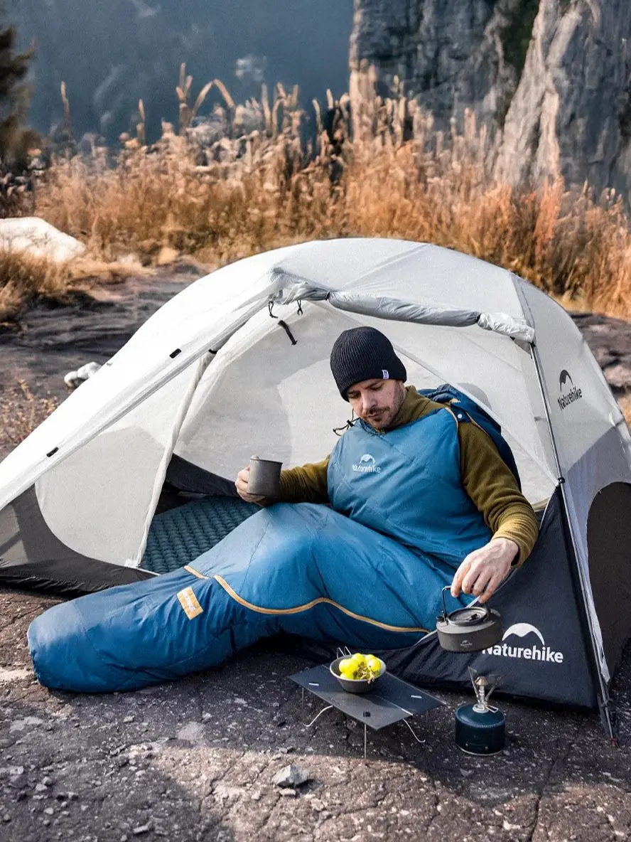 Naturehike Mumienschlafsack für Camping und Wandern, Outdoor-Übernachtung, Kälteresistent, Temperaturbeständig, Wasserdicht, Winddicht